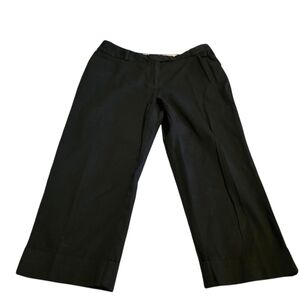 George London Fit Black Cropped Cuffed Dress Pants Size 10 EUC